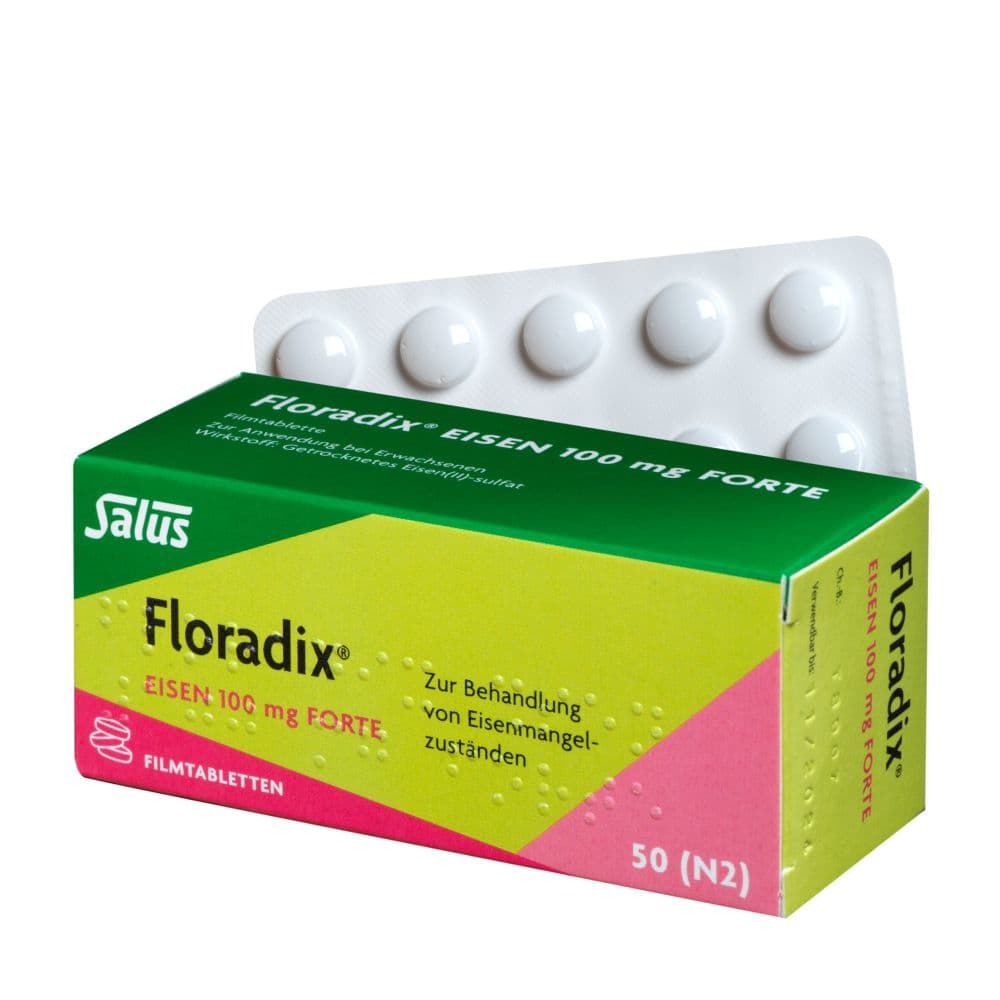 Floradix Eisen 100mg forte 50 St Filmtabletten
