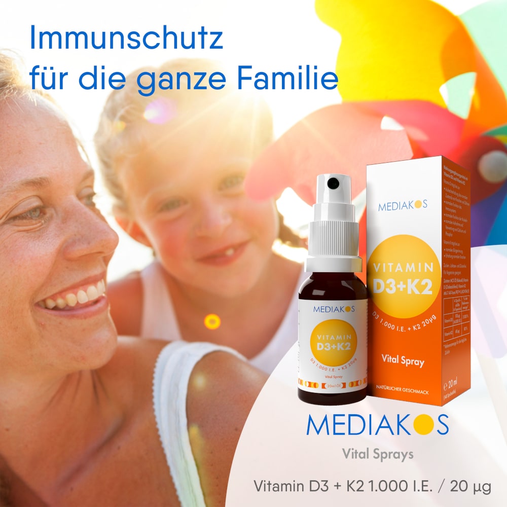 MEDIAKOS Vitamin D3 + K2 1.000 I.E. / 20 μg Vital Spray 20 ml Spray