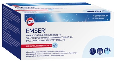 EMSER Inhalationslösung Hyperton 4% 60X5 ml Inhalationsampullen