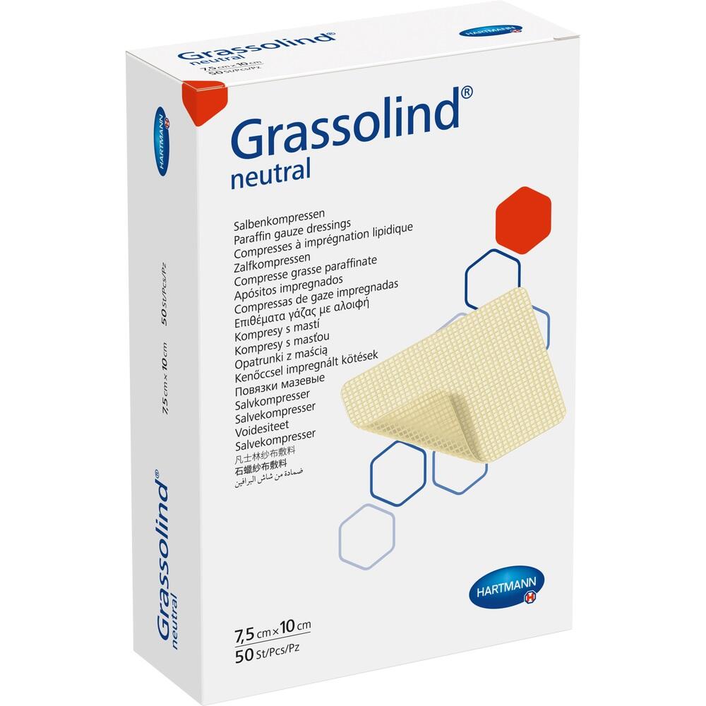 GRASSOLIND Salbenkompressen 7,5x10 cm steril 50 St Kompressen