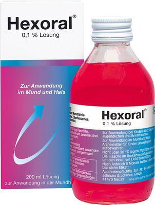 Hexoral Lösung bei Entzündungen in Mund und Rachen