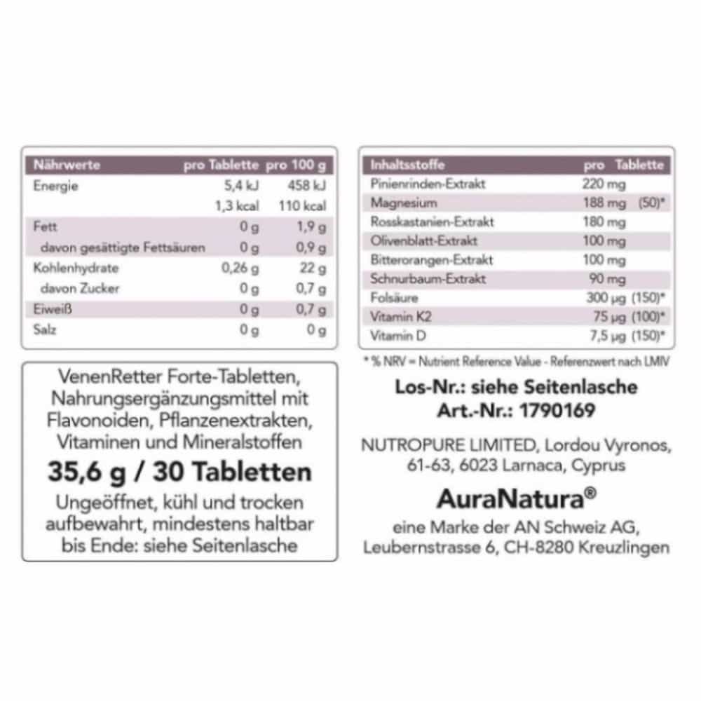 Aura Natura VenenRetter Forte 30 St Tabletten