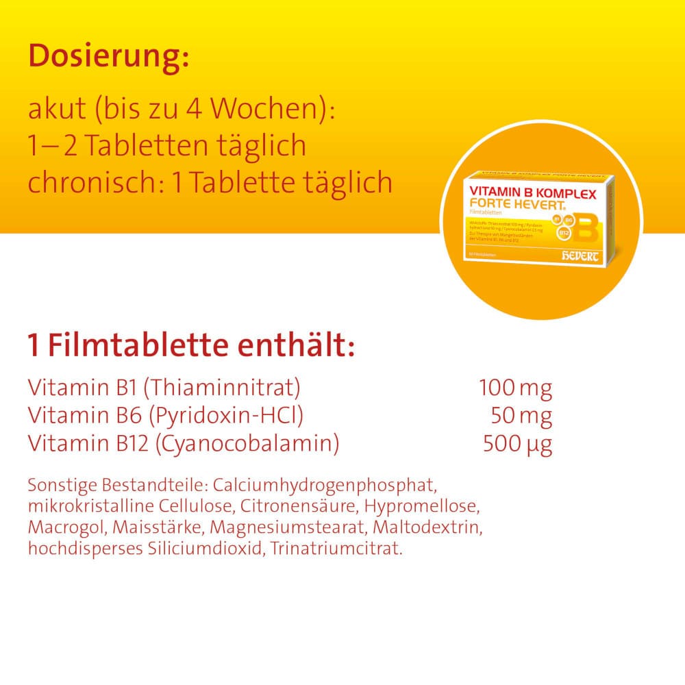VITAMIN B KOMPLEX FORTE HEVERT  200 St Tabletten