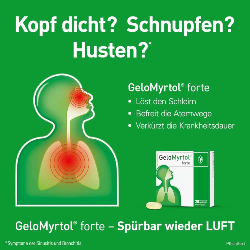 GeloMyrtol forte der pflanzliche Schleimlöser Doppelpack (2x100 St.) 2X100 St Magensaftresistente Weichkapseln
