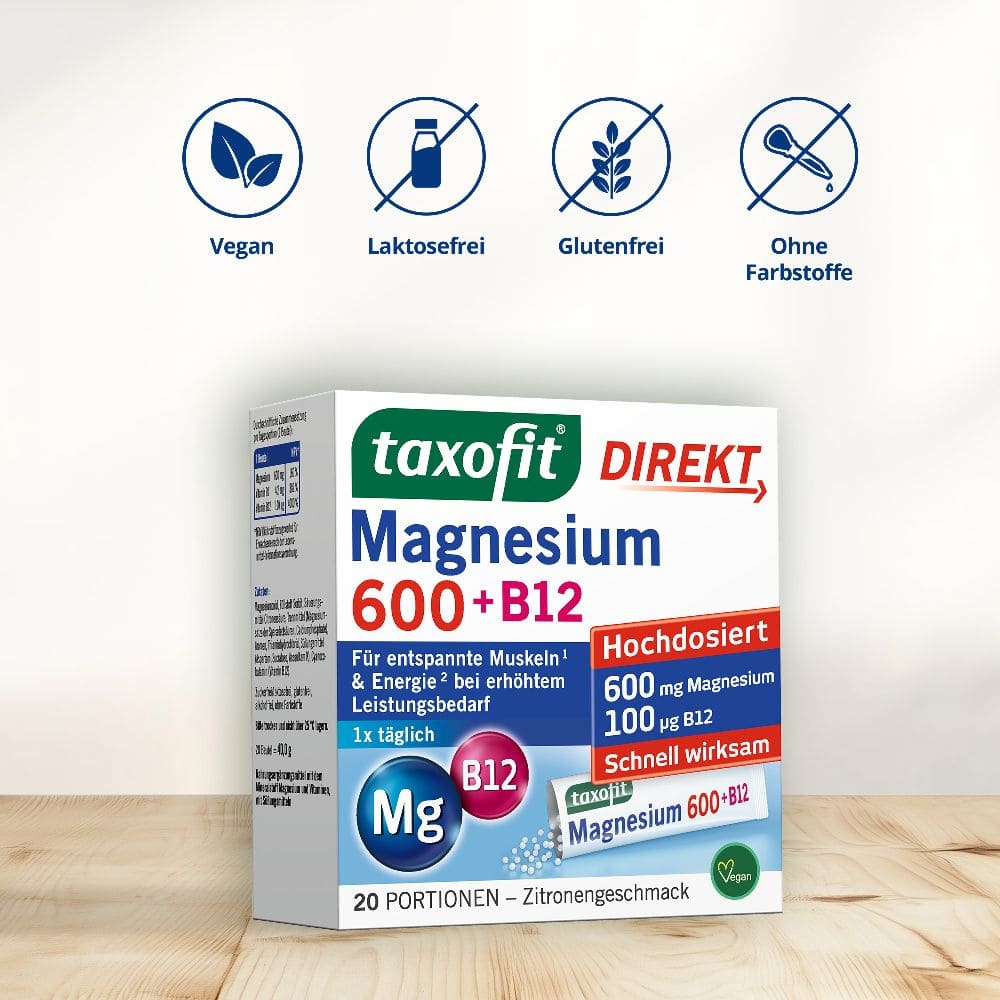 taxofit DIREKT Magnesium 600 + B12 20 St Granulat