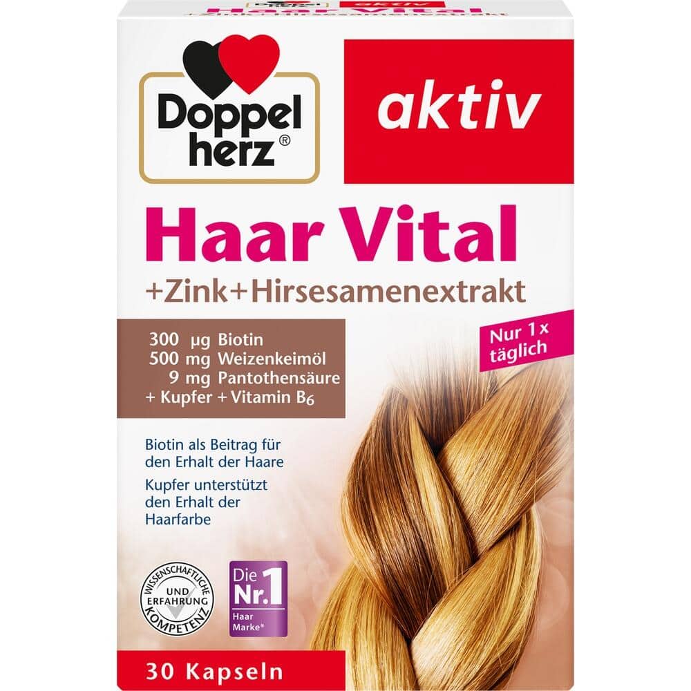 Doppelherz aktiv Haar Vital + Zink + Hirseextrakt 30 St Kapseln