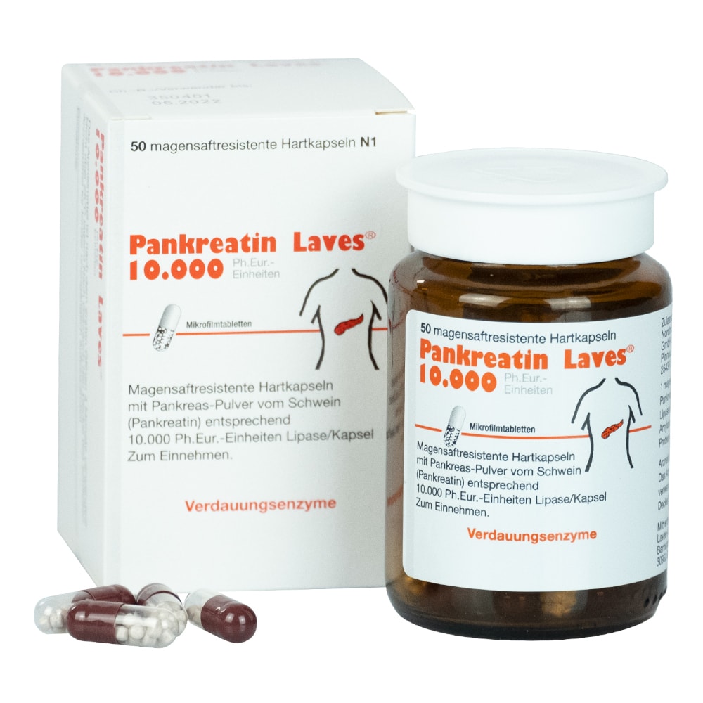 Pankreatin Laves 10.000 50 St Magensaftresistente Hartkapseln