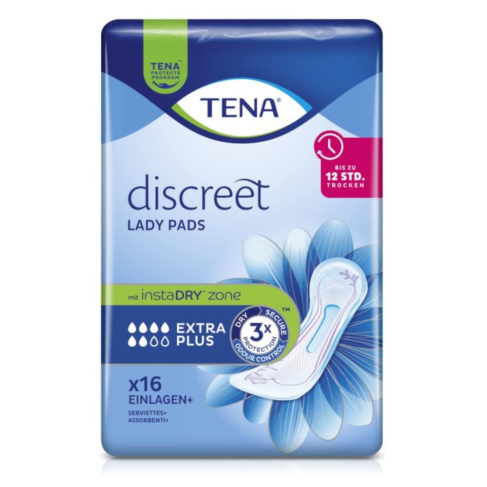 TENA Lady Discreet Extra Plus Inkontinenz Einlagen 16 St Binden