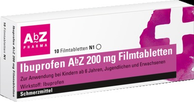 Ibuprofen AbZ 200mg 10 St Filmtabletten