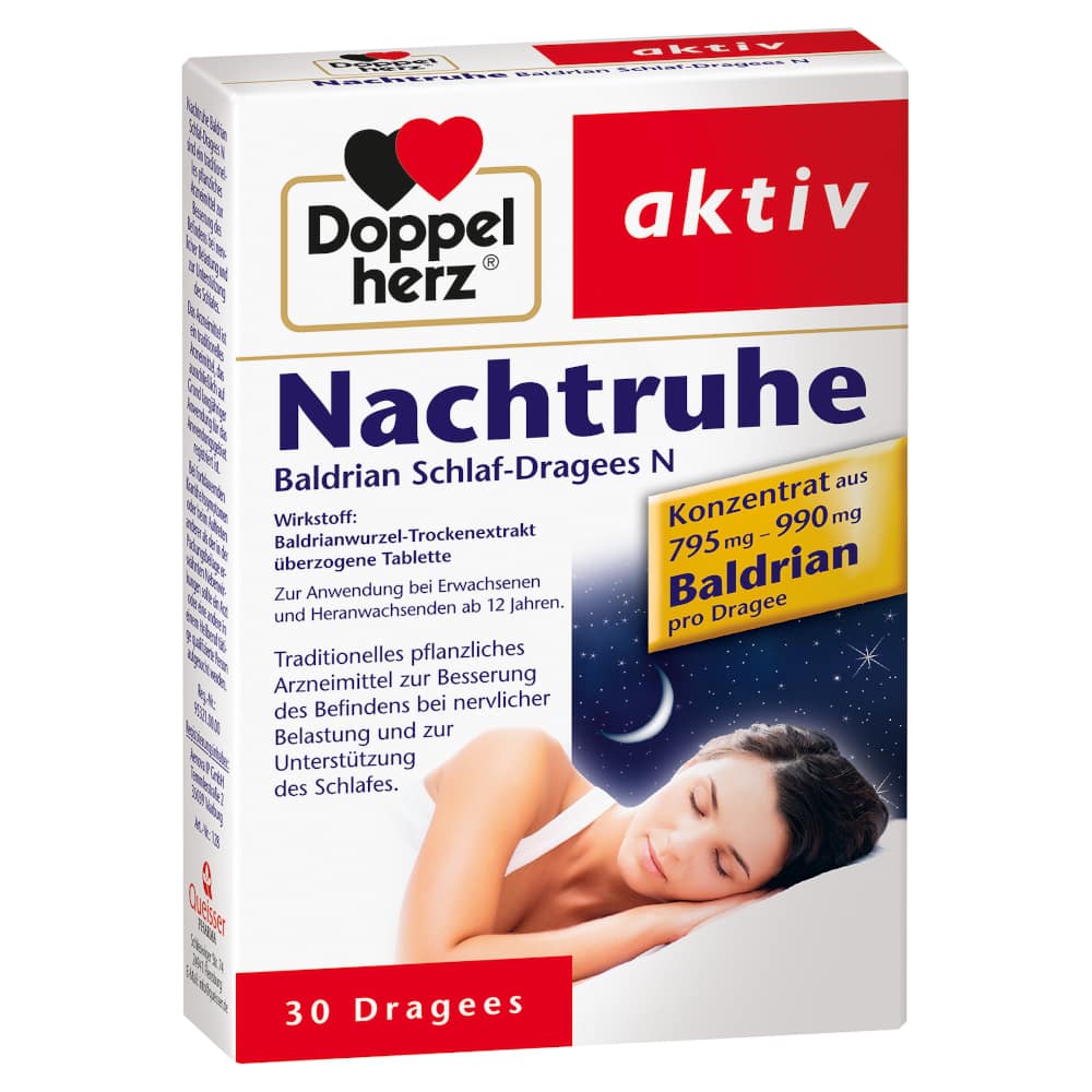 Doppelherz aktiv Nachtruhe Baldrian Schlaf-Dragees N  30 St Dragees