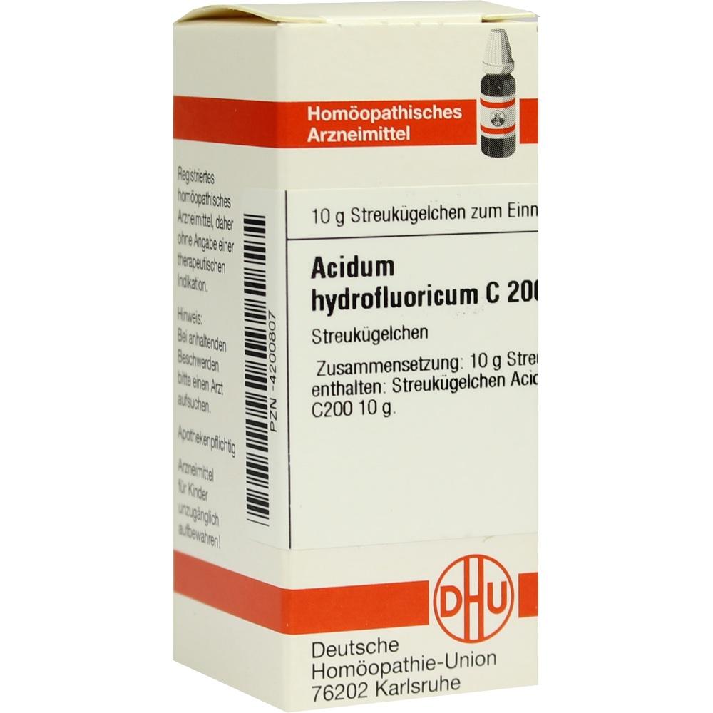 ACIDUM HYDROFLUORICUM C 200 Globuli 10 g Globuli