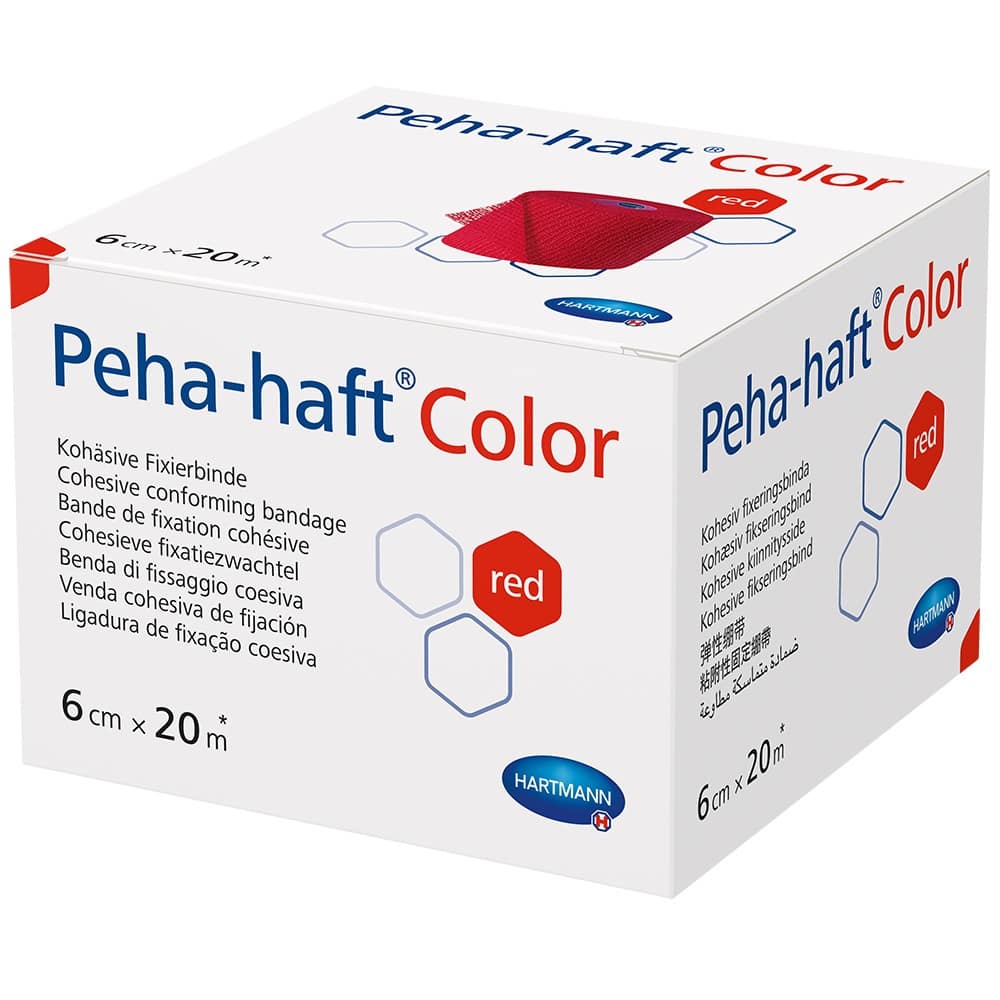 PEHA-HAFT Color Fixierbinde latexfrei 6 cmx20 m rot 1 St Binden