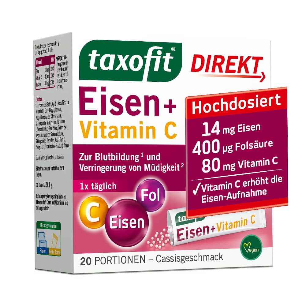 taxofit DIREKT Eisen + Vitamin C 20 St Granulat