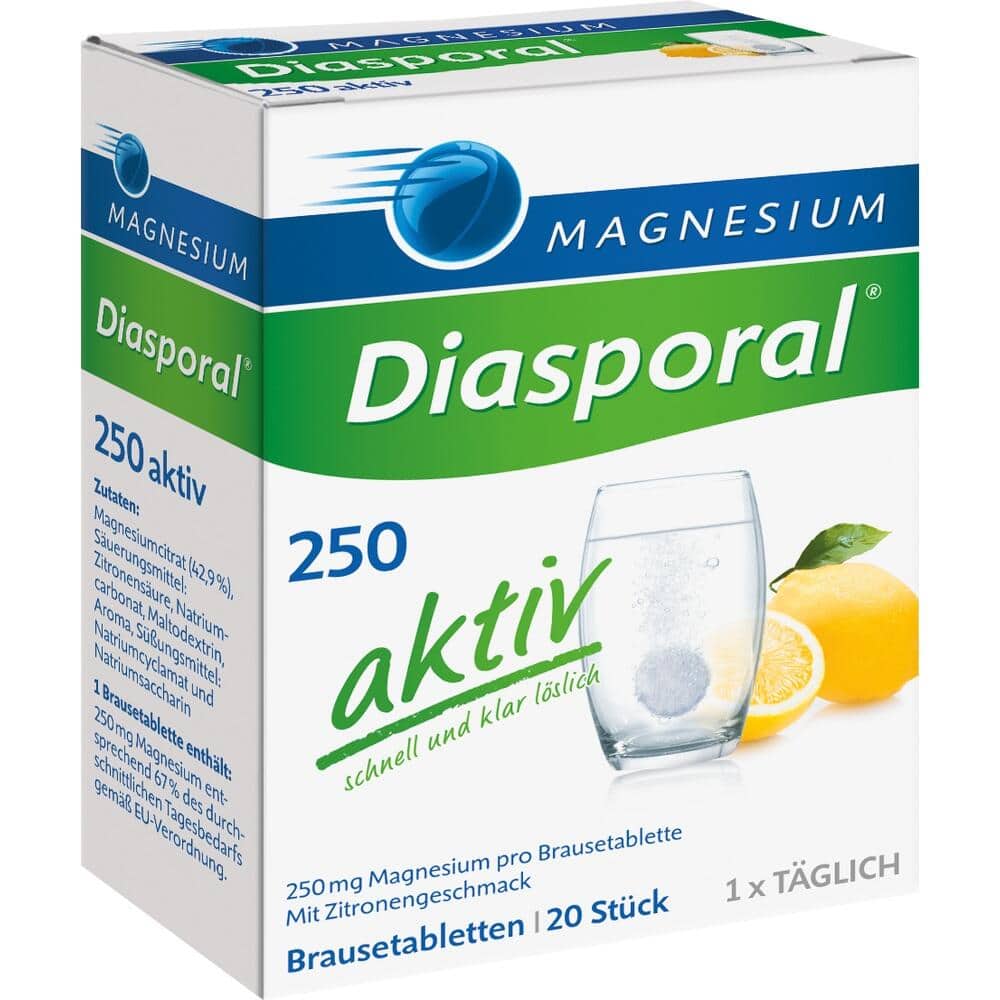 MAGNESIUM Diasporal 250 aktiv 20 St Brausetabletten