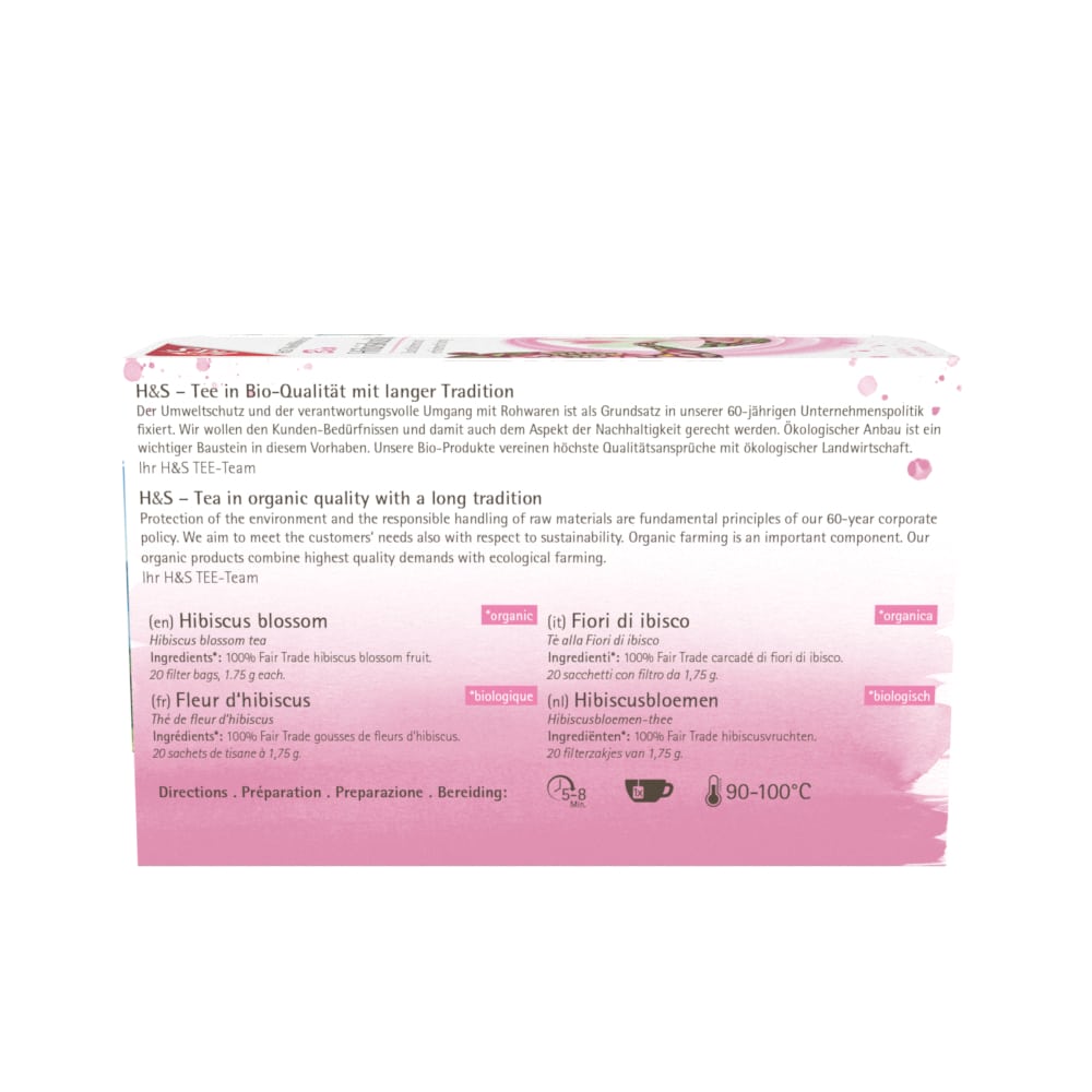 H&S Wohlfühltee Hibiskusblüte 20X1.75 g Filterbeutel