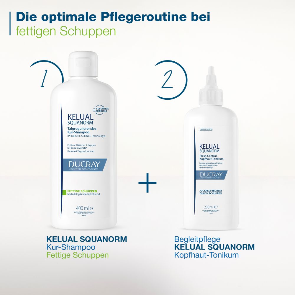 DUCRAY KELUAL SQUANORM Shampoo fettige Schuppen Doppelpack  2X400 ml Shampoo