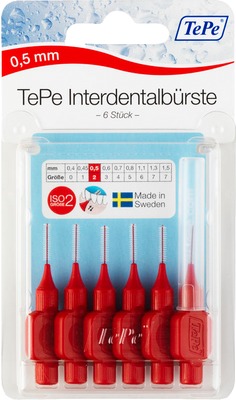TEPE Interdentalbürste 0,5mm rot 6 St Zahnbürste