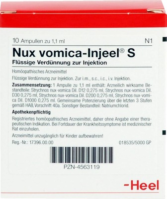 NUX VOMICA INJEEL S Ampullen 10 St Ampullen