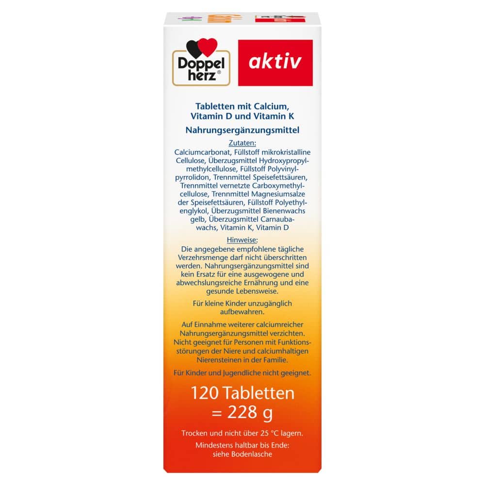 Doppelherz aktiv Calcium + D3 + K  120 St Tabletten