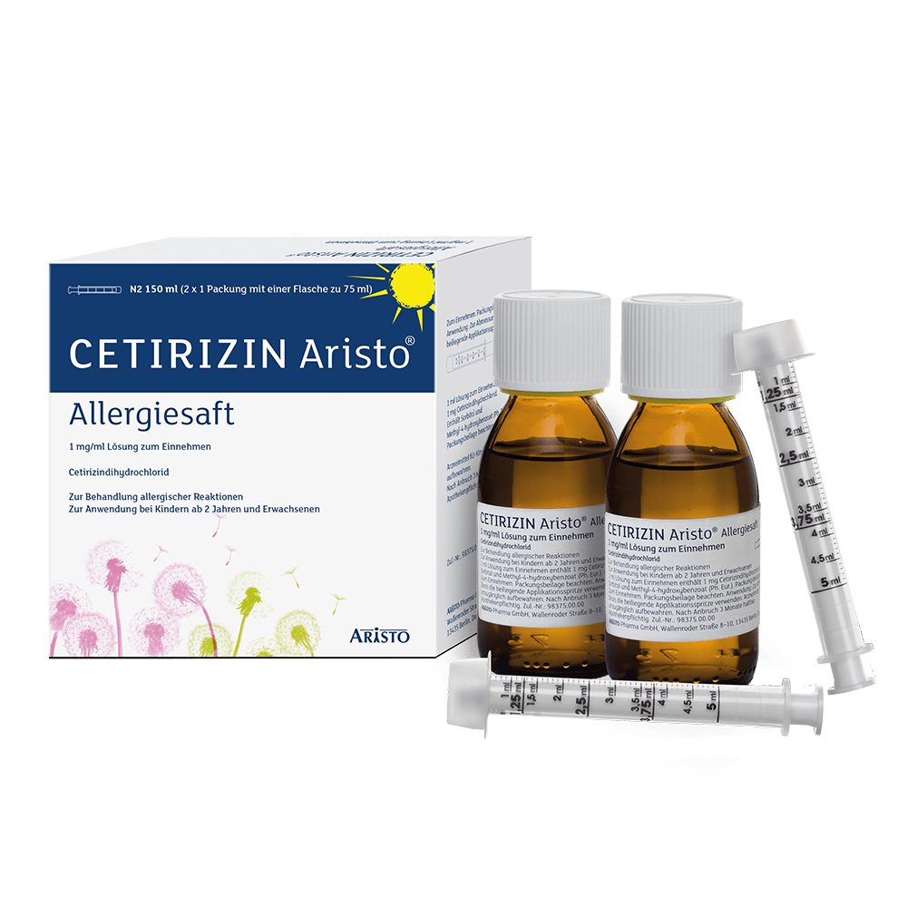 CETIRIZIN Aristo Allergiesaft 150 ml Lösung zum Einnehmen