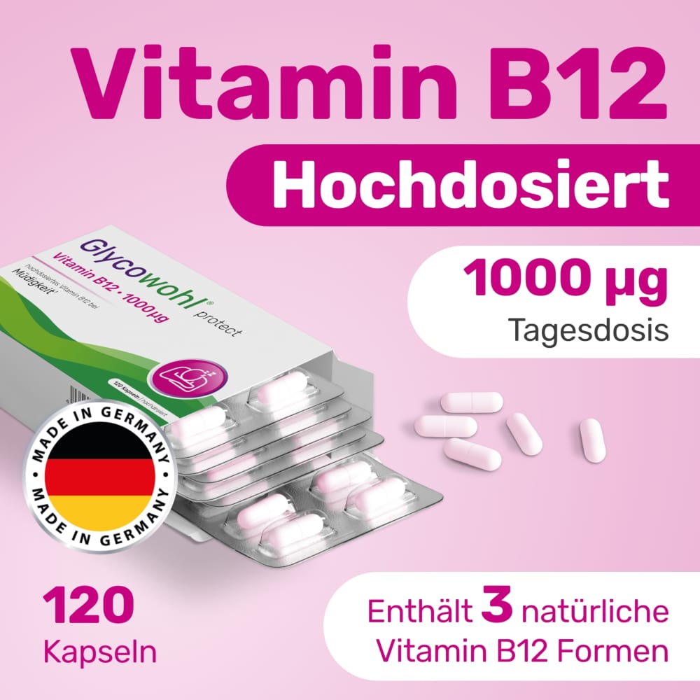 Glycowohl Vitamin B12 1000 µg hochdosiert vegan 120 St Kapseln