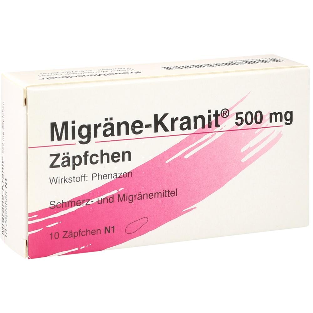 Migräne-Kranit 500mg 10 St Suppositorien