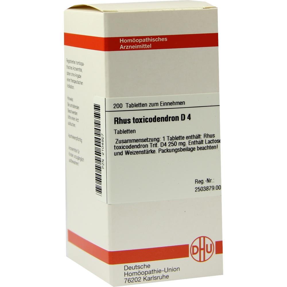 RHUS TOXICODENDRON D 4 Tabletten 200 St Tabletten