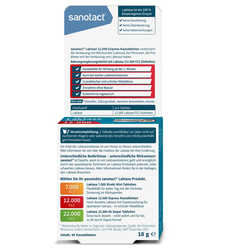 sanotact Laktase EXPRESS 12.000 40 St Kautabletten