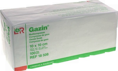 GAZIN Mullkomp.10x10 cm unsteril 16fach Op 100 St Kompressen
