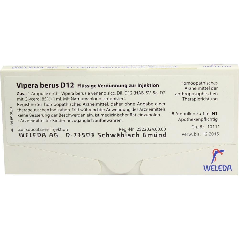 WELEDA VIPERA BERUS D 12 Ampullen 8X1 ml Ampullen