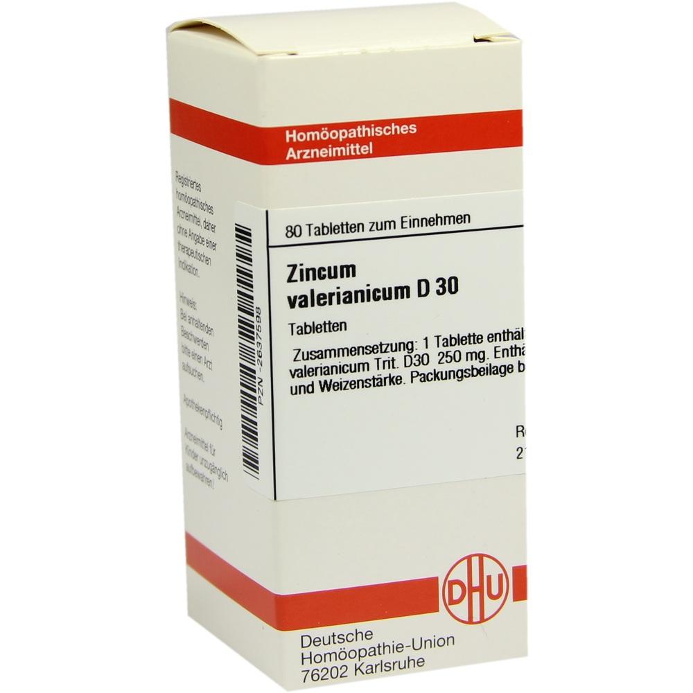 ZINCUM VALERIANICUM D 30 Tabletten 80 St Tabletten
