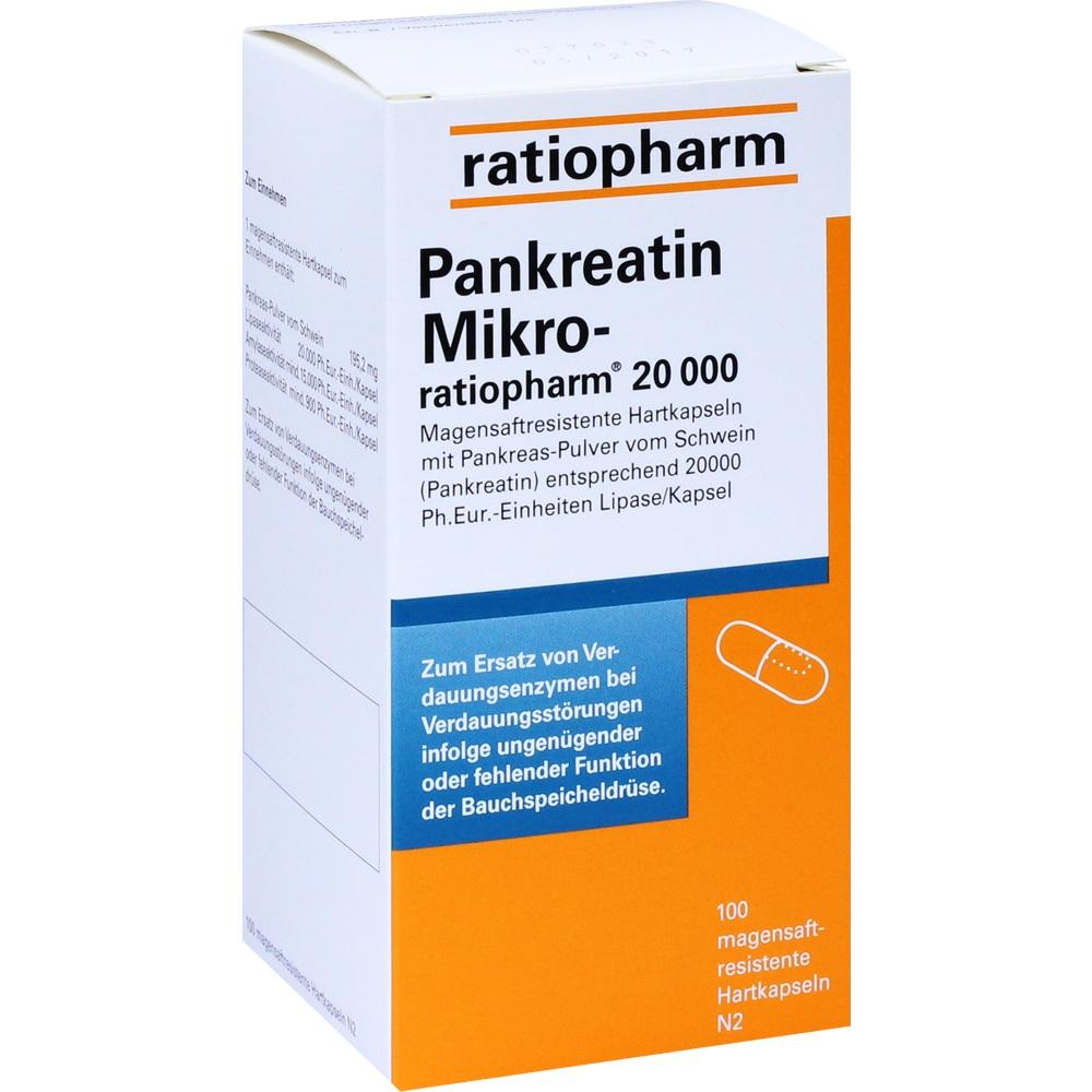 Pankreatin Mikro-ratiopharm 20000 100 St Kapseln magensaftresistent