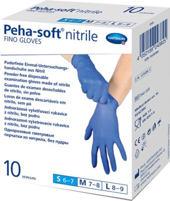 Peha-Soft nitrile FINO GLOVES unsteril M 10 St Handschuhe