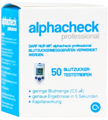 ALPHACHECK professional Blutzuckerteststreifen 50 St Teststreifen
