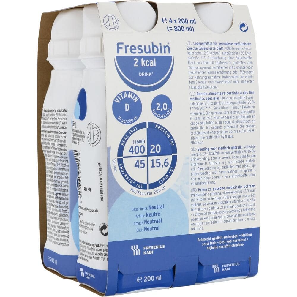 Fresubin 2 kcal  Neutral hochkalorische Trinknahrung 4X200 ml Lösung