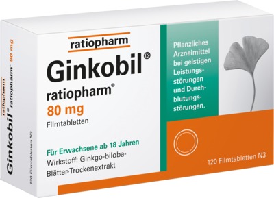 Ginkobil ratiopharm 80mg mit Ginkgo biloba 120 St Filmtabletten