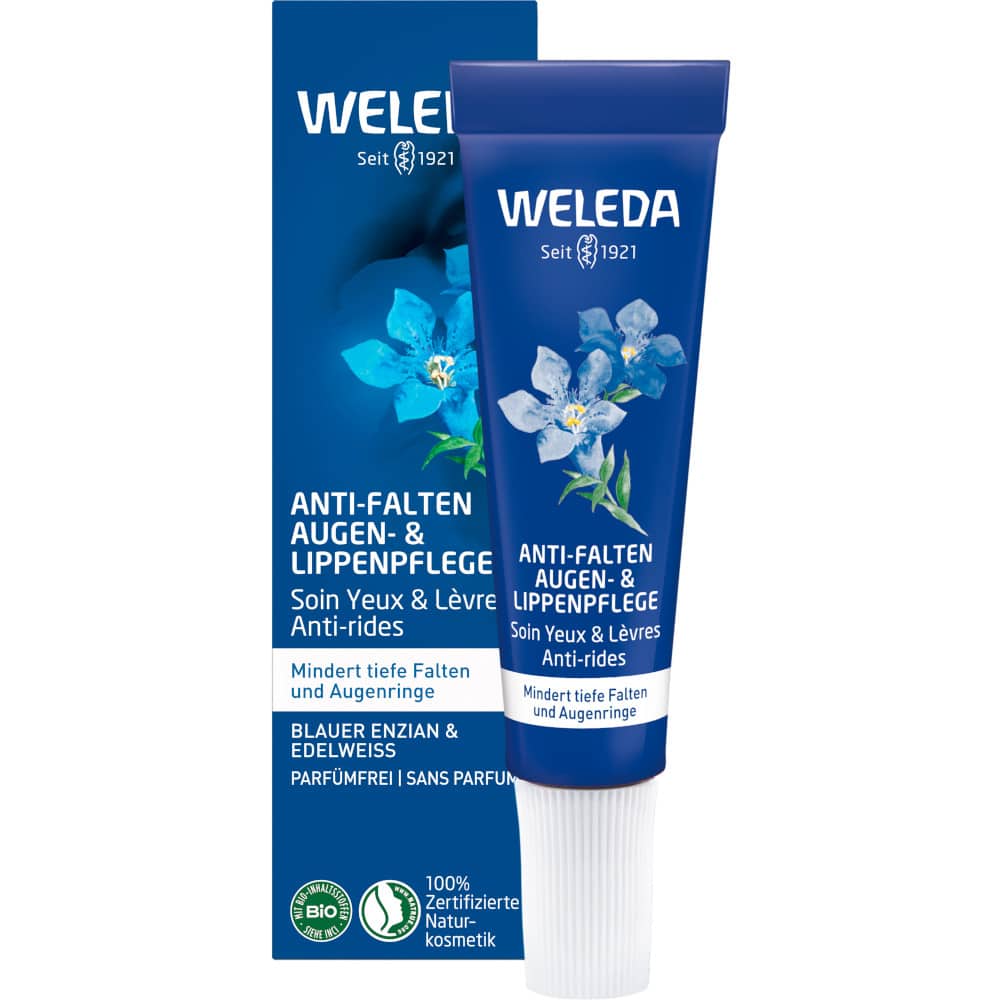 WELEDA Anti-Falten Augen- und Lippenpflege Blauer Enzian &amp; Edelweiss 10 ml Creme