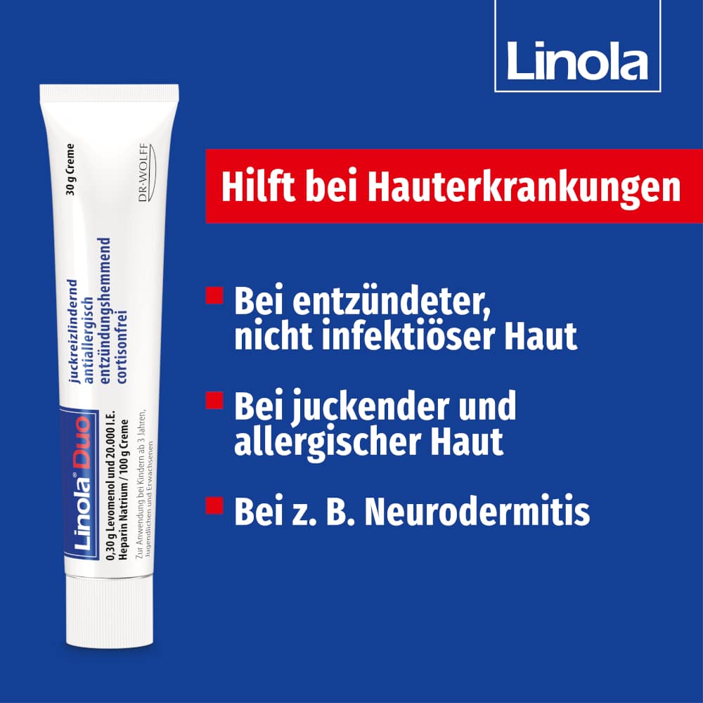 Linola Duo - Cortisonfreie Creme gegen Juckreiz 30 g Creme