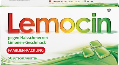 Lemocin gegen Halsschmerzen Limonen-Geschmack 50 St Lutschtabletten