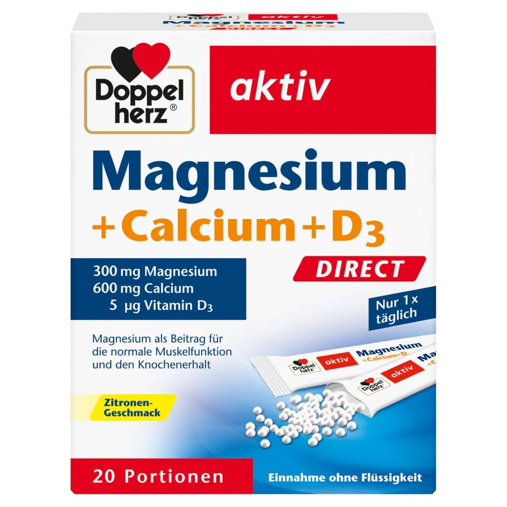 Doppelherz aktiv Magnesium + Calcium + D3 DIRECT  20 St Pellets
