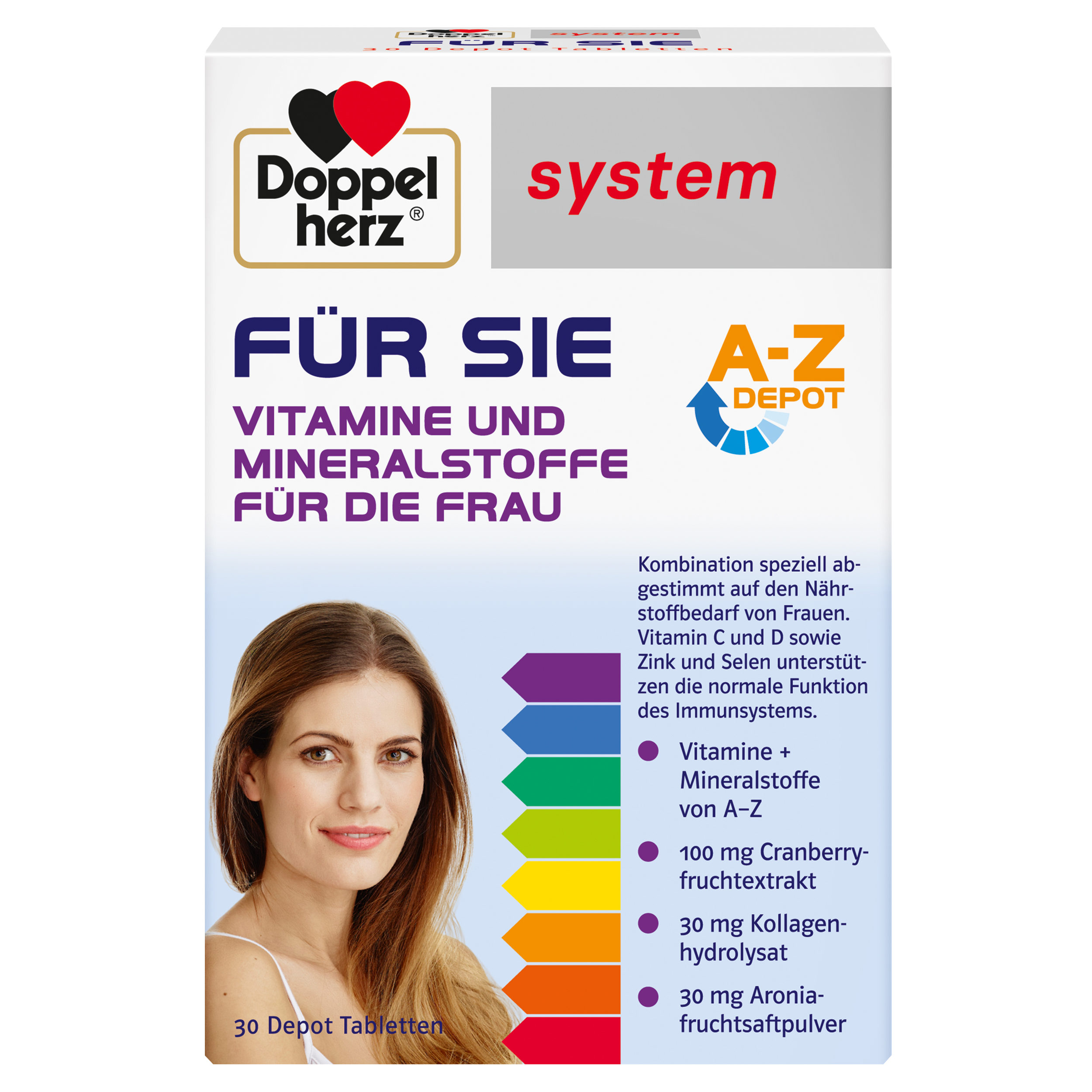 Doppelherz system FÜR SIE VITAMINE UND MINERALSTOFFE 30 St Tabletten