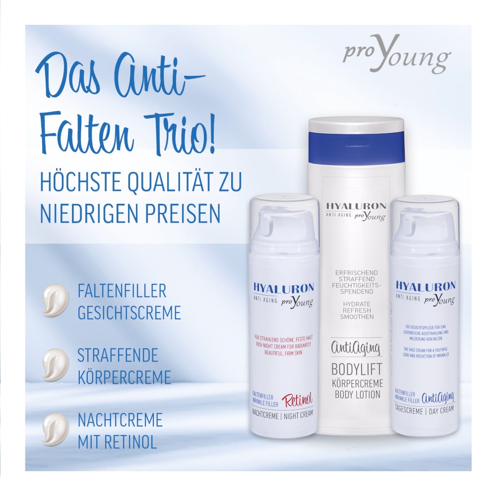 proYoung HYALURON ANTI AGING FALTENFILLER Retinol Nachtcreme 140 ml Nachtcreme