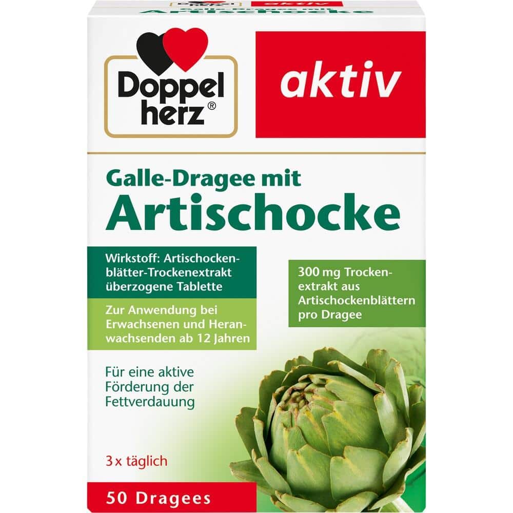 Doppelherz aktiv Galle-Dragee mit Artischocke 50 St Überzogene Tabletten
