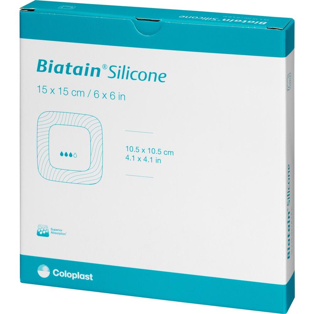 BIATAIN Silicone Schaumverband 15x15 cm 5 St Verband
