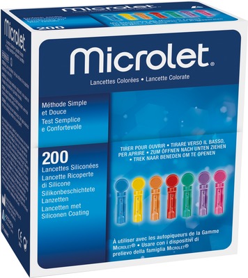 Microlet Lanzetten farbig 200 St Lanzetten