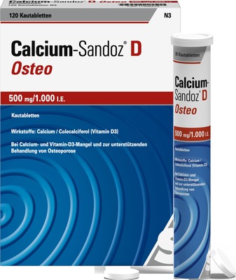 Calcium-Sandoz D Osteo 500mg/1000 I.E. 120 St Kautabletten