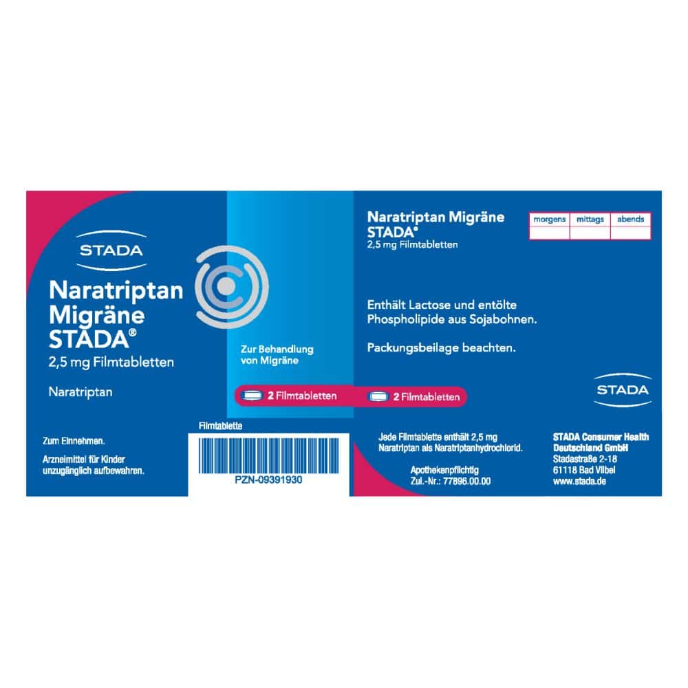 Naratriptan Migräne STADA 2,5 mg 2 St Filmtabletten