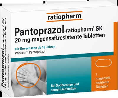 Pantoprazol-ratiopharm bei Sodbrennen 7 St Tabletten magensaftresistent