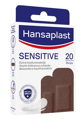 Hansaplast SENSITIVE 20 Strips Dunkel 20 St Pflaster