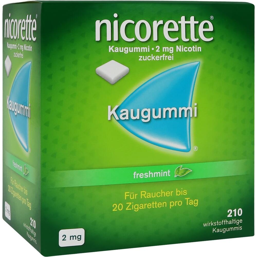 nicorette 2 mg Nikotinkaugummi freshmint zur Raucherentwöhnung 210 St Kaugummi